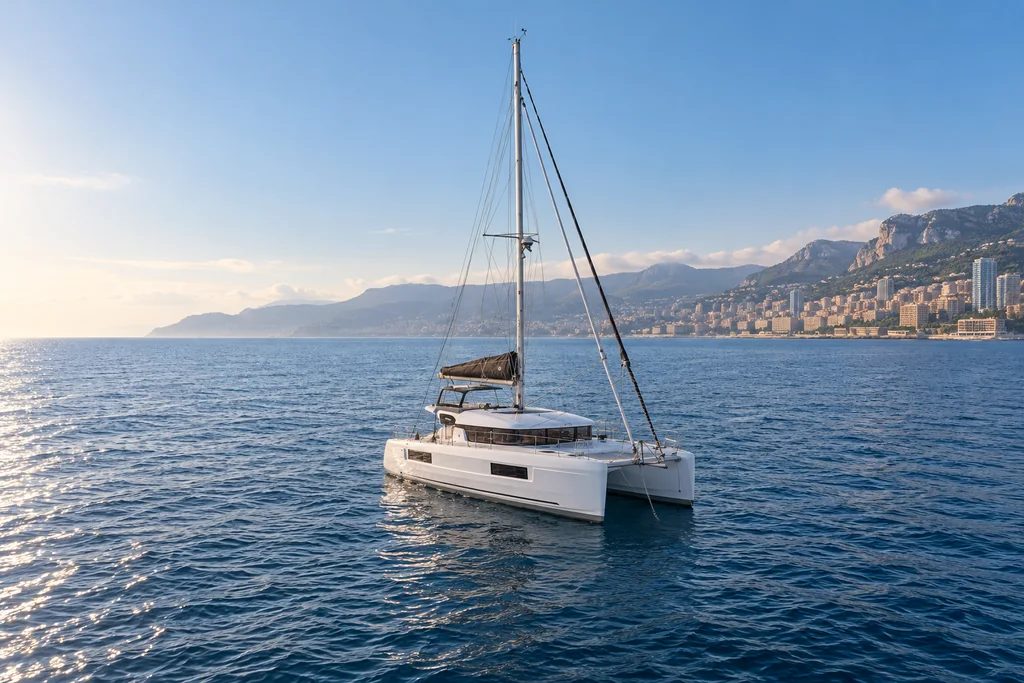 Lagoon 40 sur la côte de Monaco