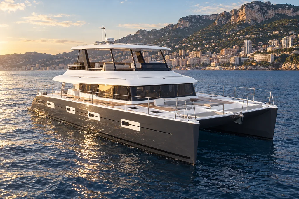 Lagoon 630 Motor Yacht sur la côte de Monaco