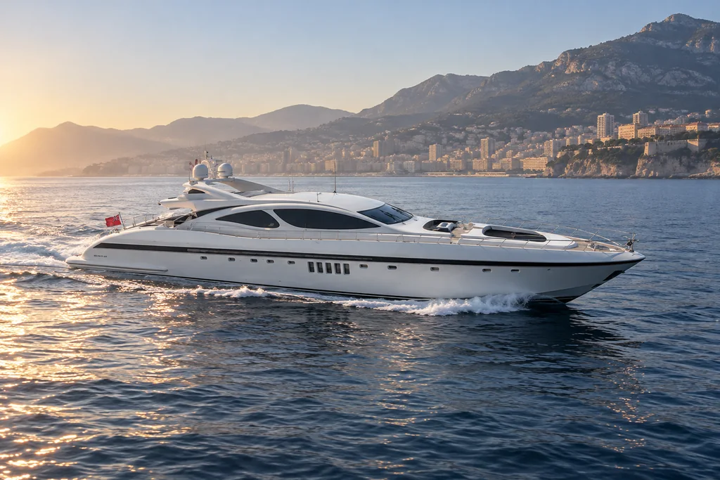 Mangusta 130 sur la côte de Monaco
