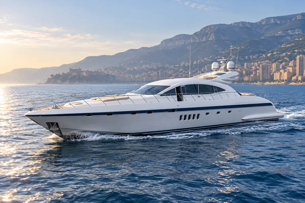 Mangusta 92 sur la côte de Monaco