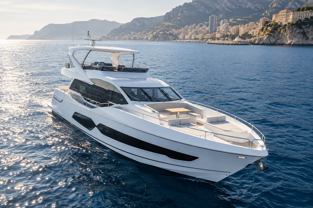 Sunseeker 76 Yacht sur la côte de Monaco