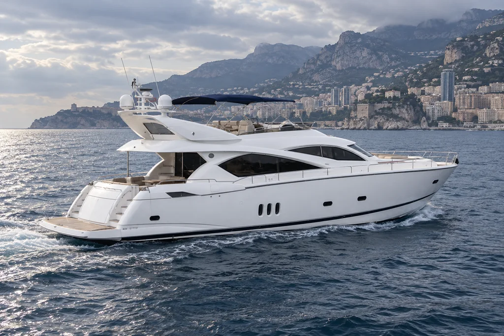 Sunseeker 82 Yacht sur la côte de Monaco