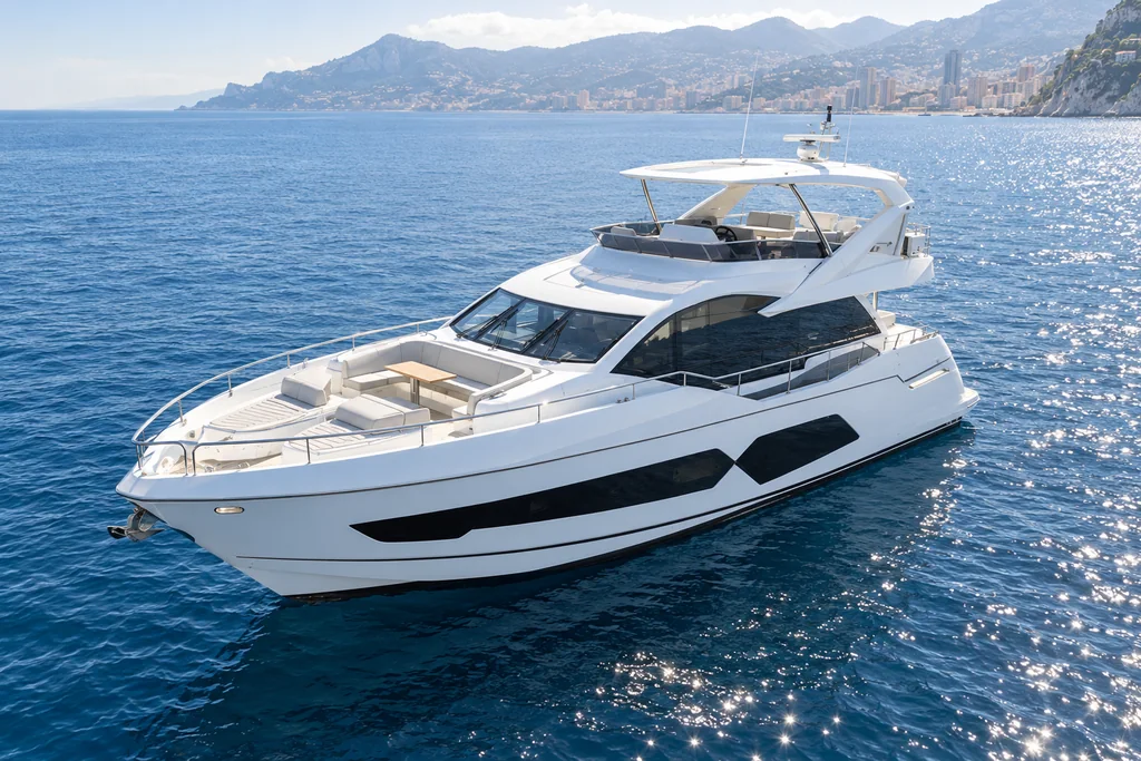 Sunseeker 76 Yacht on the Monaco coast