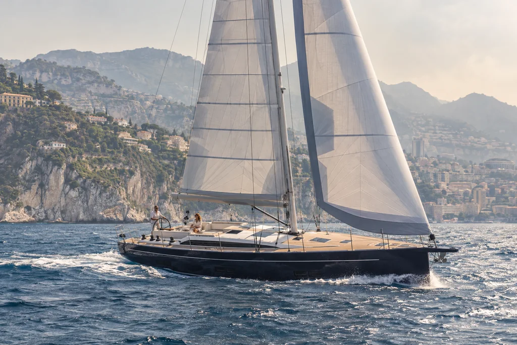 Voilier sous voiles près de Monaco