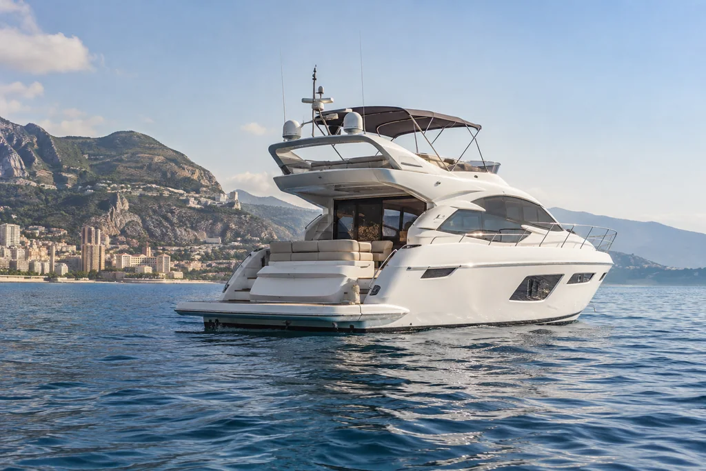 Yacht de plaisance sur l’eau pour une sortie à la journée près de Monaco