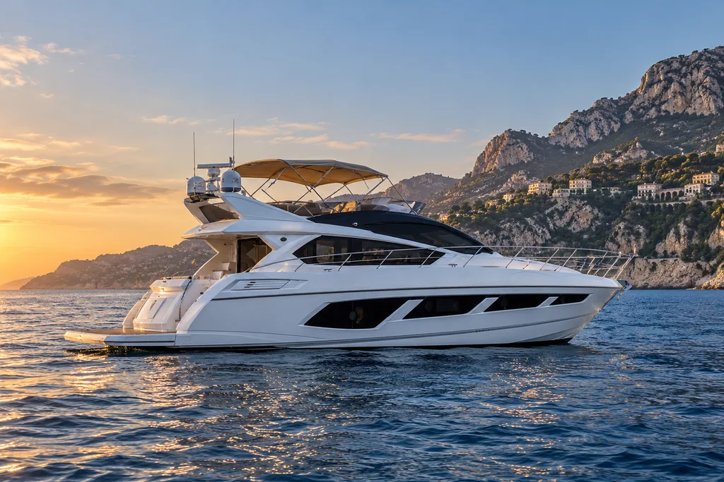 Sunseeker Manhattan 65 yacht on the Monaco coast
