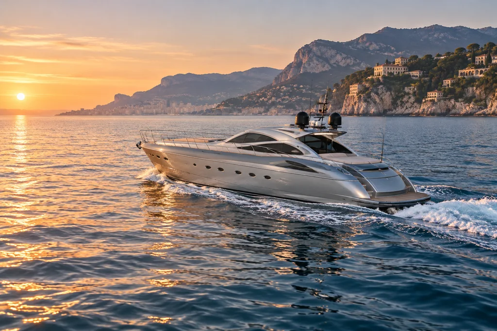 Original Sunseeker Predator 68 off the coast near Monaco